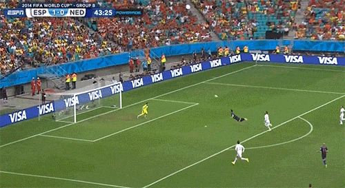 Lance da partida entre Espanha e Holanda na Copa do Mundo de 2014