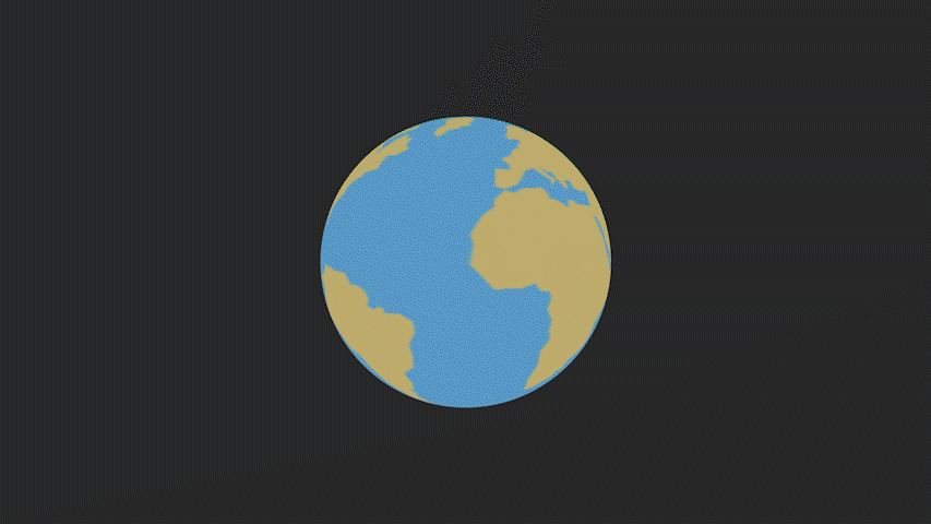 Animação com o globo terrestre e personagens do Enraizando