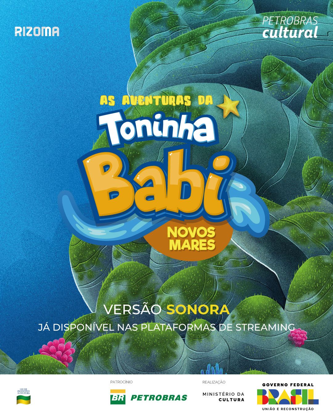Cartaz da versão sonora de As Aventuras da Toninha Babi – Novos Mares, disponível em plataformas de streaming