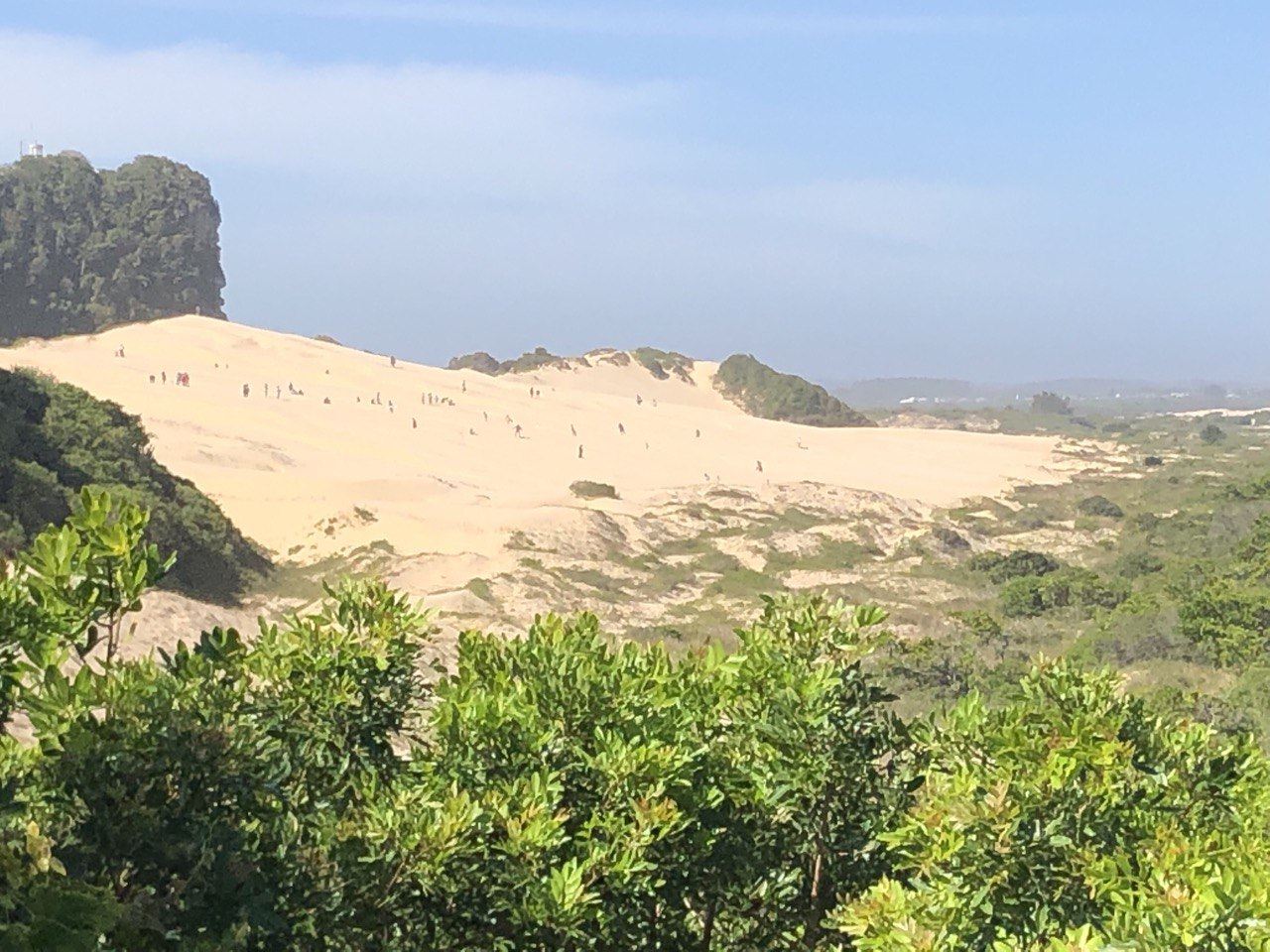 Dunas e vegetação de restinga em uma das locações do filme