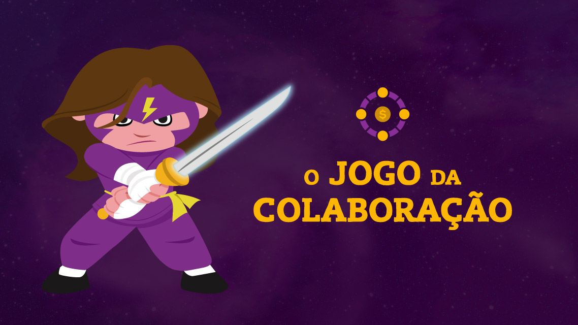 Título O Jogo da Colaboração com uma personagem guerreira